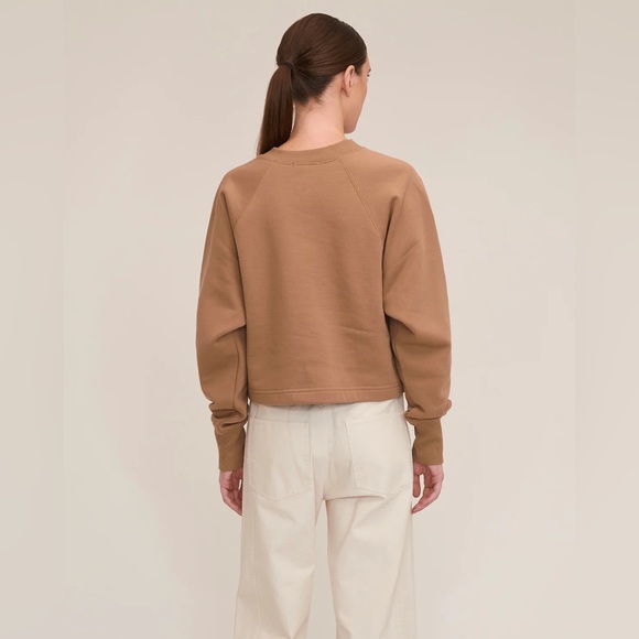 Marissa Webb SO UPTIGHT PLUSH PLUNGE HENLEY SWEATSHIRT IN LIGHT MOCHA - Picture 6 of 14